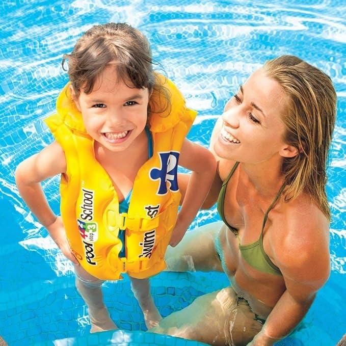 Pool Vinyl Swim Vest, Floating Swimming Jacket For Kids