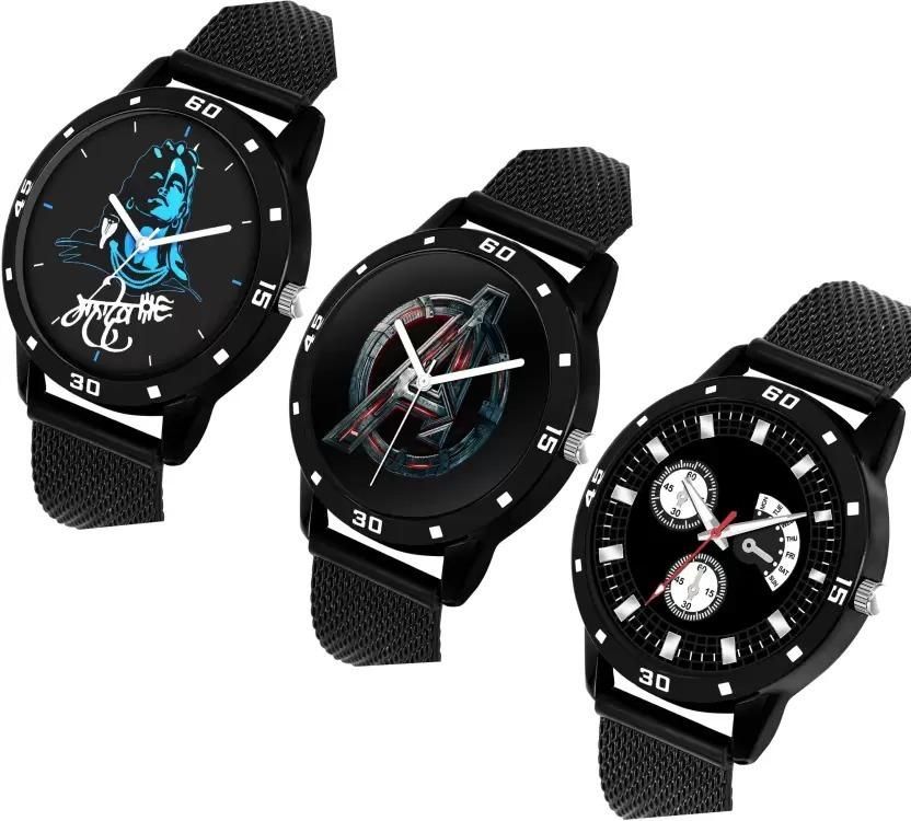 Analog Multicolour Dial Men's Watch Combo of 3