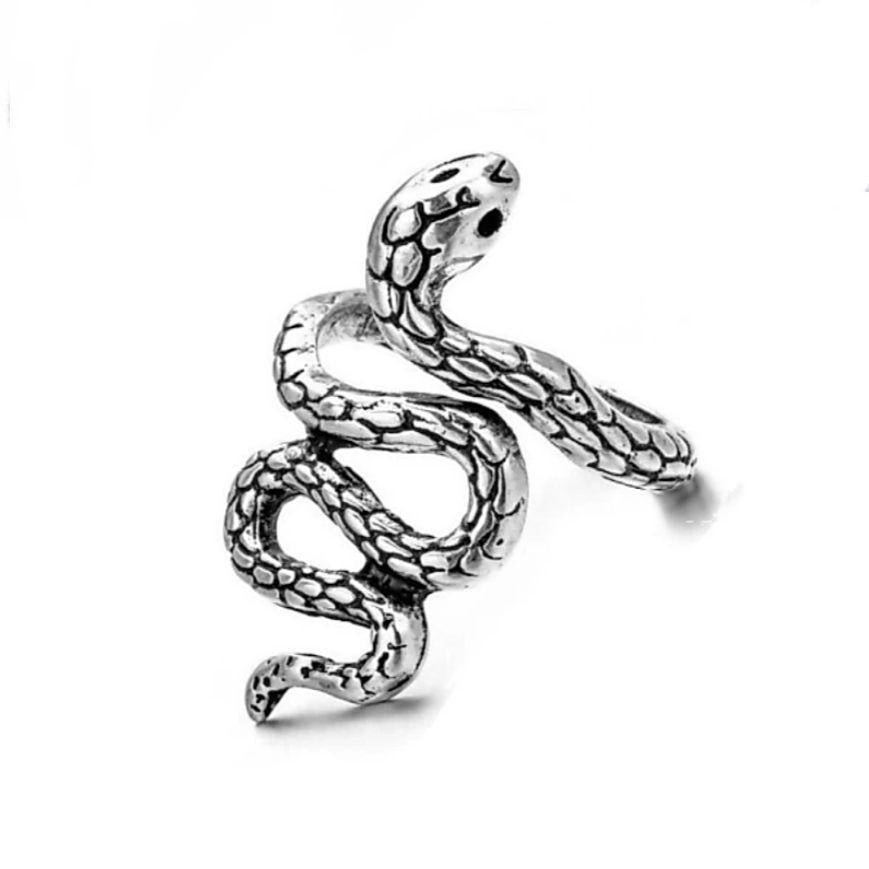 Silver and Black Color Snake Ring For Women and Girls