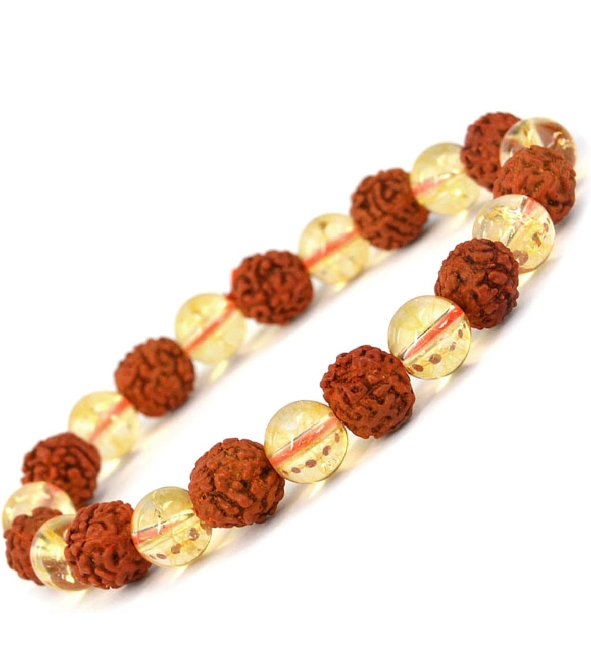 Rudraksha Citrine Crystal Bracelet_ ( Pack of 2)