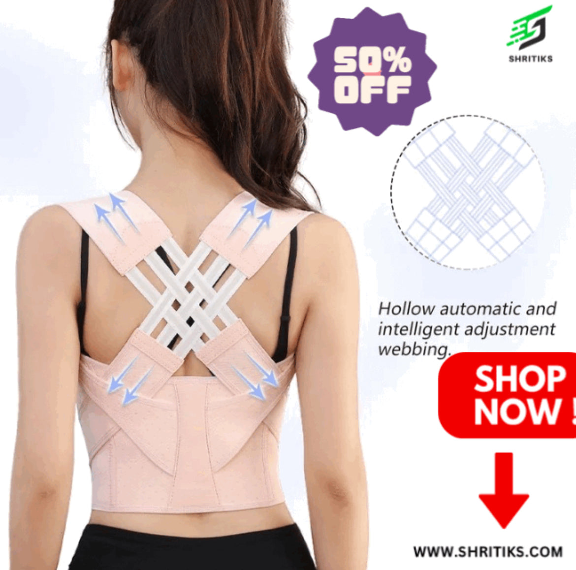 Adjustable Back Posture Corrector/ Slouching Relieve Pain Belt Women Men