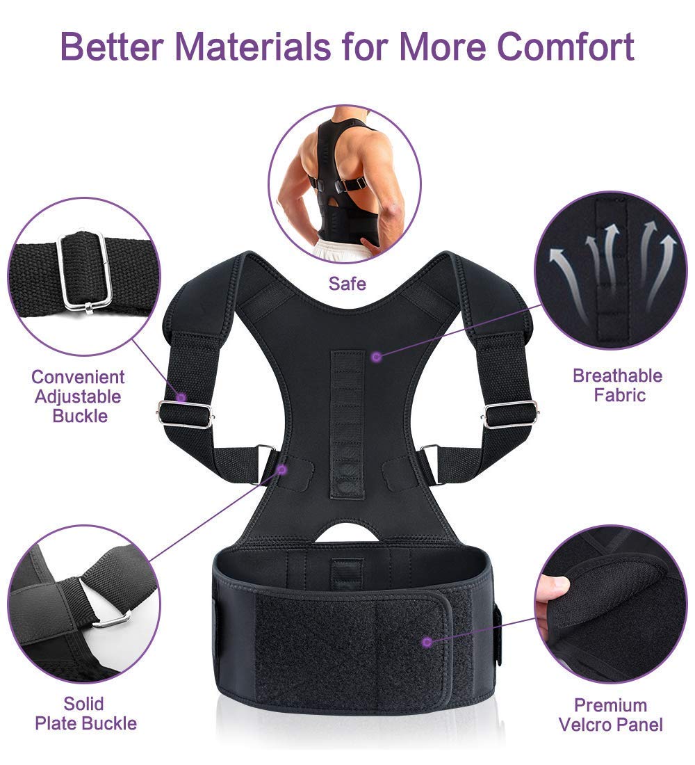 Posture (Back Support For Lower and Upper Back Brace Support and Pain Relief belt)