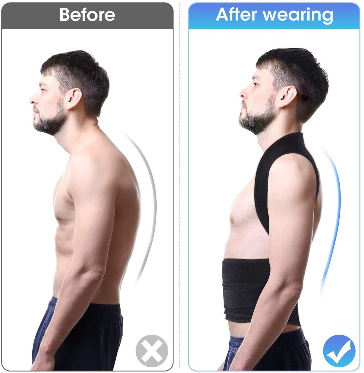 Posture (Back Support For Lower and Upper Back Brace Support and Pain Relief belt)