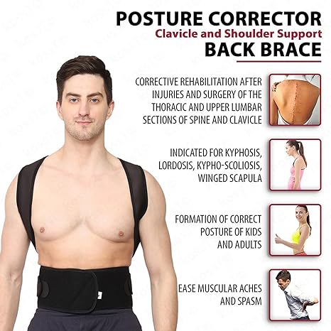 Posture (Back Support For Lower and Upper Back Brace Support and Pain Relief belt)