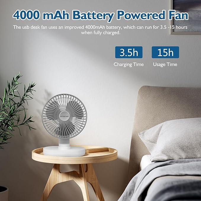 Powerful Rechargeable High Speed Table Desk Fan