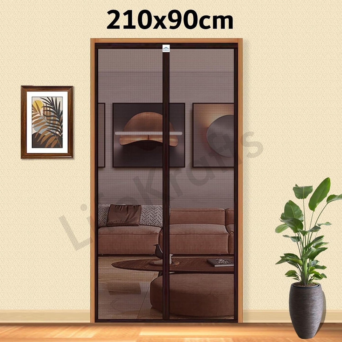 Mosquito Screen Curtain for Main Doors, Balcony Mesh with Magnets (210 x 90 CMs)