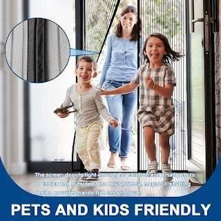 Mosquito Screen Curtain for Main Doors, Balcony Mesh with Magnets (210 x 90 CMs)